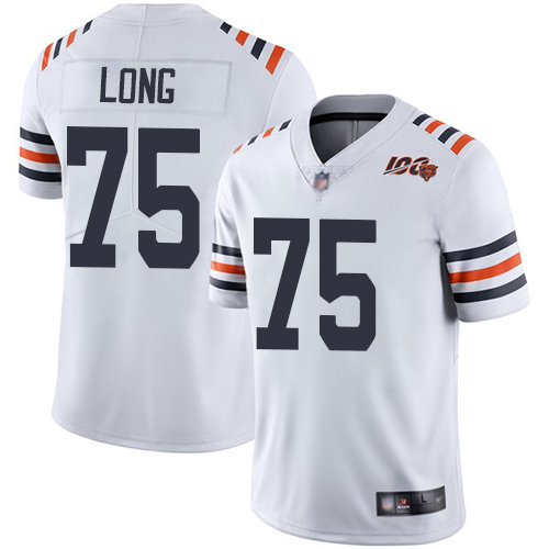Men Chicago Bears #75 Long White 100th Anniversary Nike Vapor Untouchable Player NFL Jerseys->nba patch->Sports Accessory